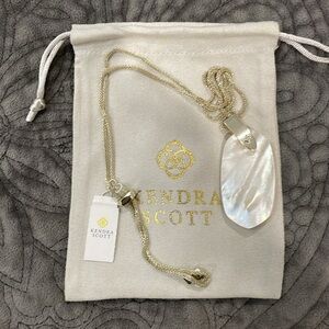 NEW Kendra Scott Inez Gold White Mother of Pearl Long Pendant Necklace NEW